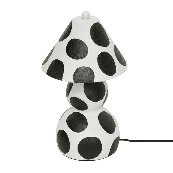 Lerici Black and White Papier Mache Table Lamp Model: TOV-G18684