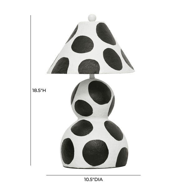 Lerici Black and White Papier Mache Table Lamp Model: TOV-G18684