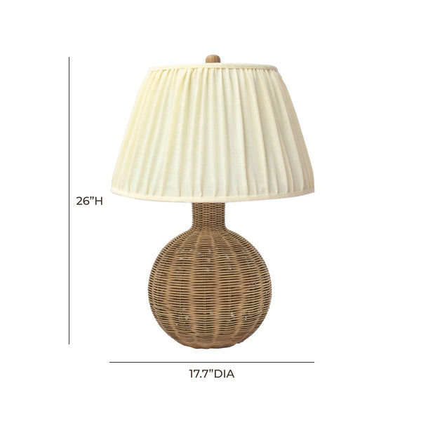 Pallora Cream & Natural Rattan Table Lamp Model: TOV-G54336
