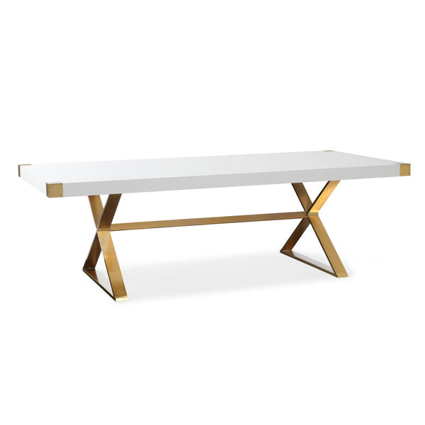 Adeline White Lacquer Dining Table Model: TOV-G5496