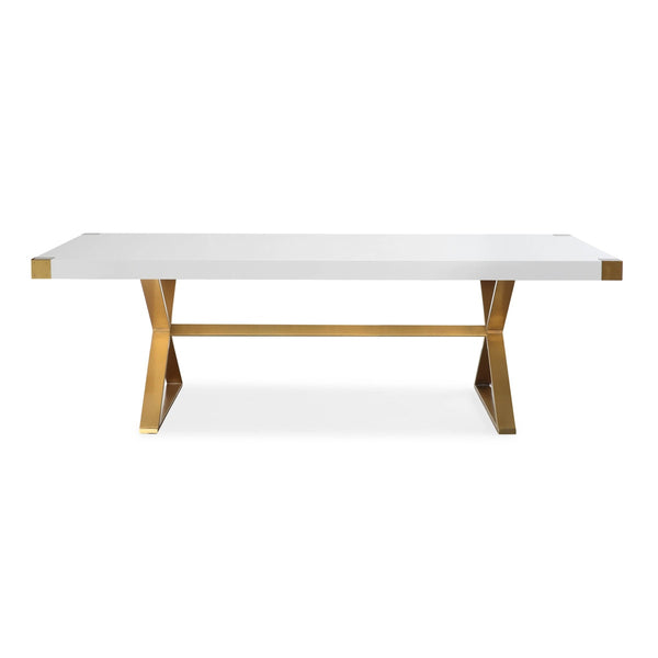 Adeline White Lacquer Dining Table Model: TOV-G5496