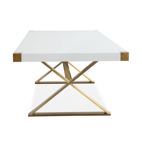 Adeline White Lacquer Dining Table Model: TOV-G5496