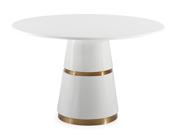 Rosa White Lacquer 47" Round Dining Table Model: TOV-GT5505