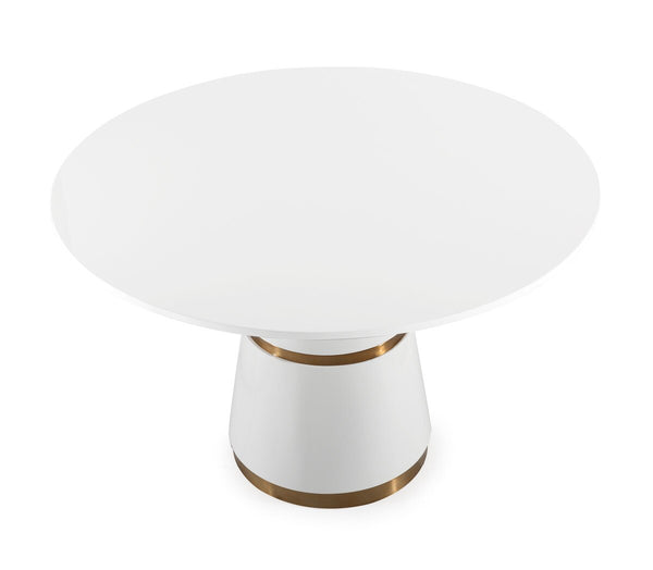 Rosa White Lacquer 47" Round Dining Table Model: TOV-GT5505
