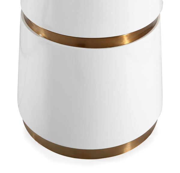 Rosa White Lacquer 47" Round Dining Table Model: TOV-GT5505