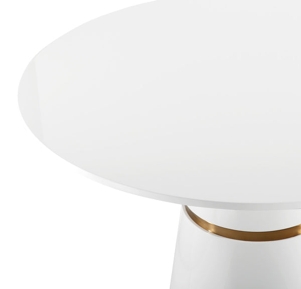 Rosa White Lacquer 47" Round Dining Table Model: TOV-GT5505