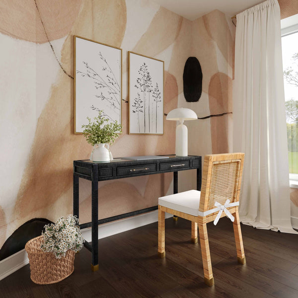 Amara Charcoal Rattan Desk Model: TOV-H21011