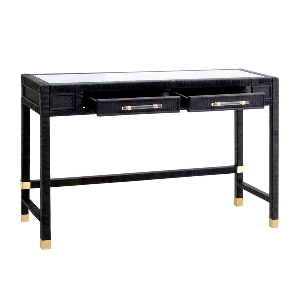 Amara Charcoal Rattan Desk Model: TOV-H21011
