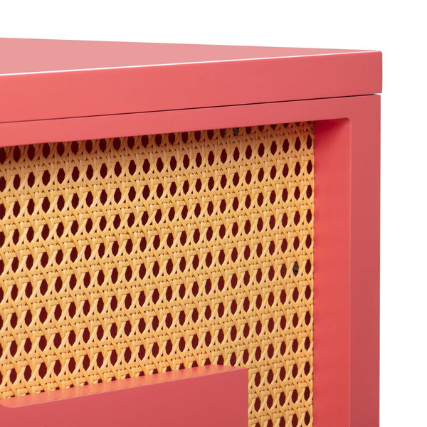 Suzie Coral Pink & Rattan Executive Desk Model: TOV-H44179