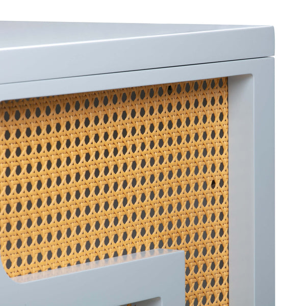 Suzie Pastel Blue & Rattan Executive Desk Model: TOV-H44182