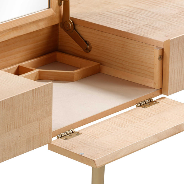 Sadie Natural Maple Vanity Desk Model: TOV-H54267