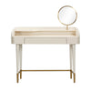 Penelope Cream Vegan Leather Wrapped Vanity Desk Model: TOV-H54270