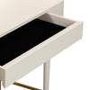 Penelope Cream Vegan Leather Wrapped Vanity Desk Model: TOV-H54270