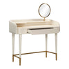 Penelope Cream Vegan Leather Wrapped Vanity Desk Model: TOV-H54270