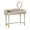 Penelope Taupe Vegan Leather Wrapped Vanity Desk Model: TOV-H54271