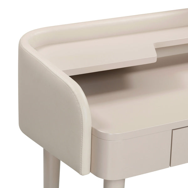 Penelope Taupe Vegan Leather Wrapped Vanity Desk Model: TOV-H54271