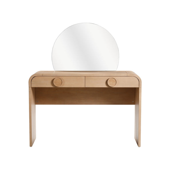 Moonrise Natural Ash 2-Drawer Vanity Desk with Mirror Model: TOV-H54326