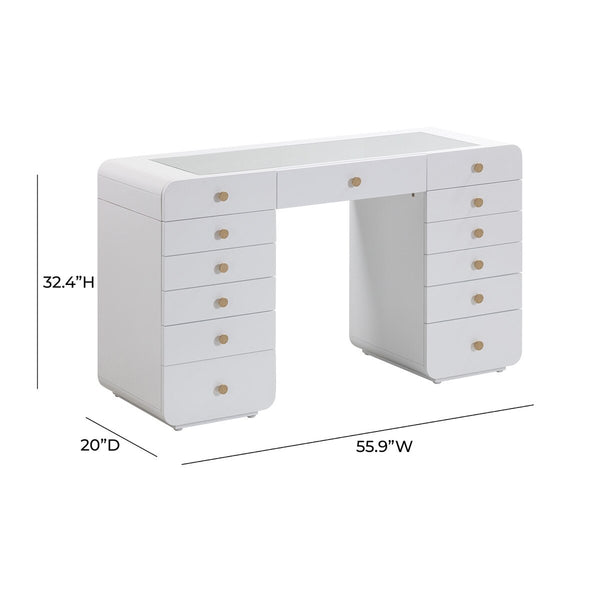 Hollywood White Vanity Desk Model: TOV-H54352-D