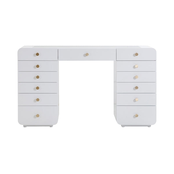Hollywood White Desk with Vanity Mirror Model: TOV-H54352