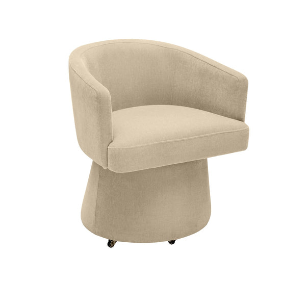 Kristen Taupe Upcycled Chenille Rolling Desk Chair Model: TOV-H68926