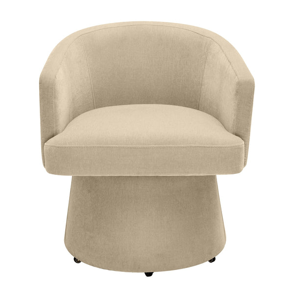 Kristen Taupe Upcycled Chenille Rolling Desk Chair Model: TOV-H68926