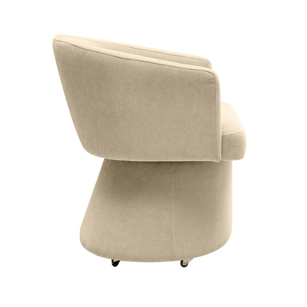 Kristen Taupe Upcycled Chenille Rolling Desk Chair Model: TOV-H68926