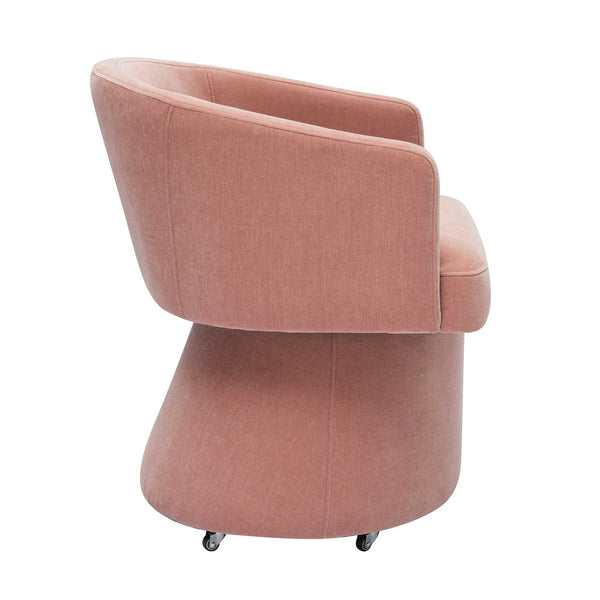 Kristen Pink Upcycled Chenille Rolling Desk Chair Model: TOV-H68927