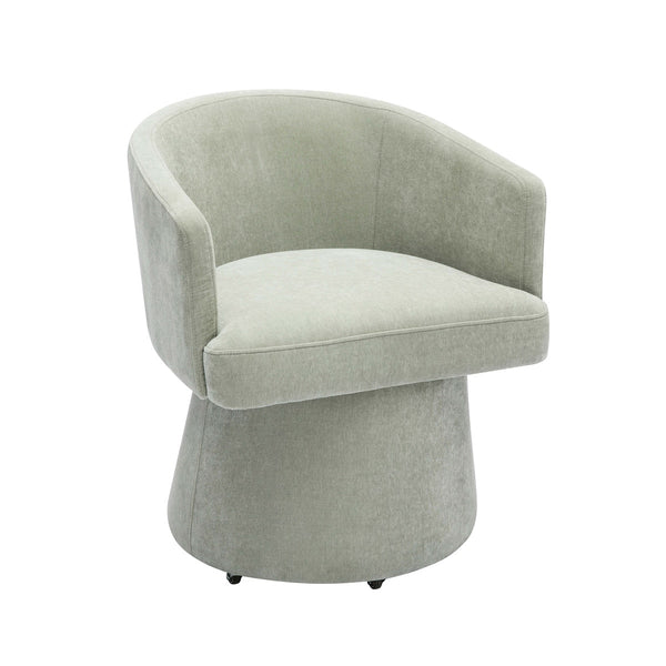 Kristen Light Green Upcycled Chenille Rolling Desk Chair Model: TOV-H68928