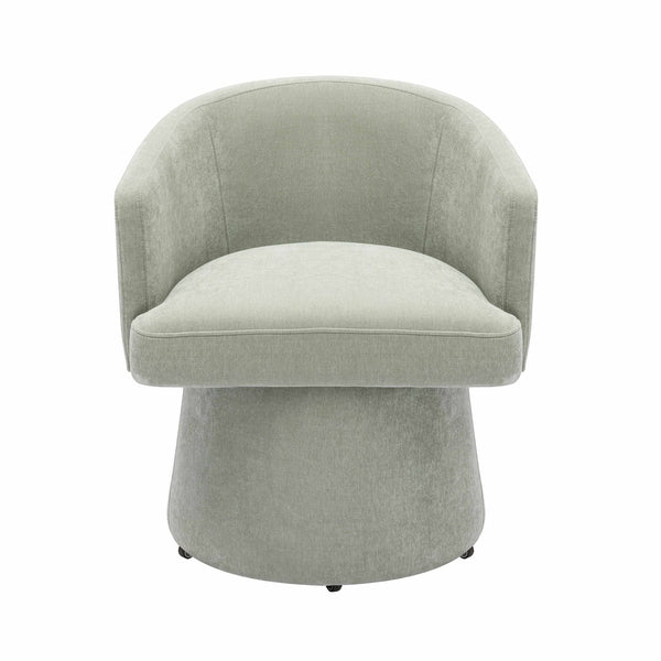 Kristen Light Green Upcycled Chenille Rolling Desk Chair Model: TOV-H68928