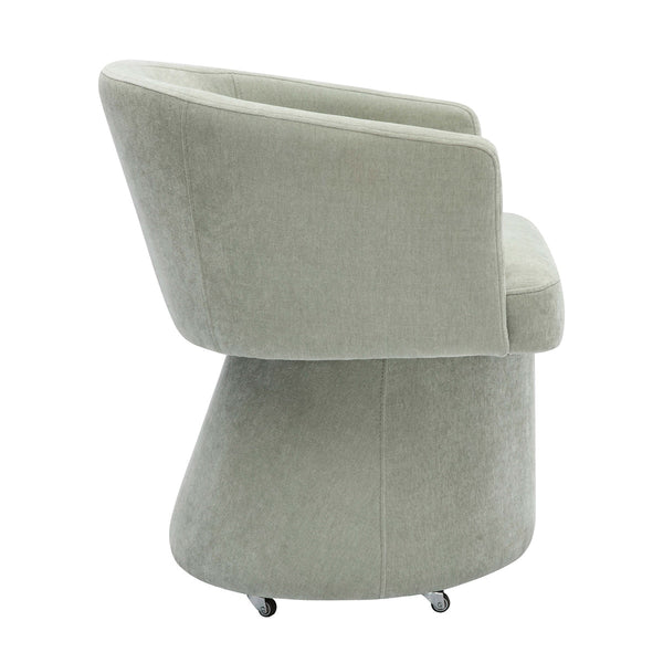 Kristen Light Green Upcycled Chenille Rolling Desk Chair Model: TOV-H68928
