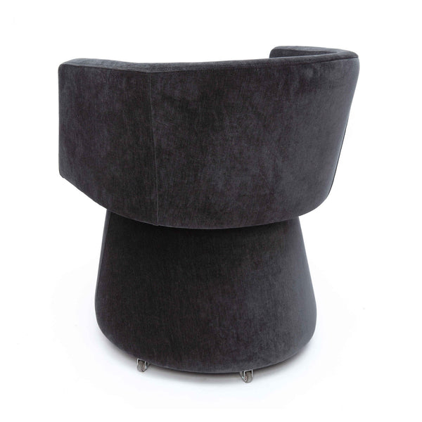 Kristen Black Upcycled Chenille Rolling Desk Chair Model: TOV-H69158