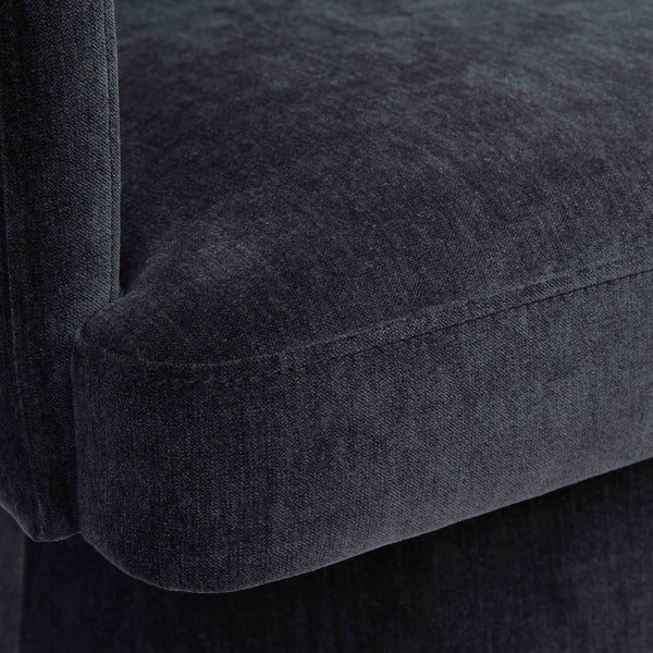 Kristen Black Upcycled Chenille Rolling Desk Chair Model: TOV-H69158