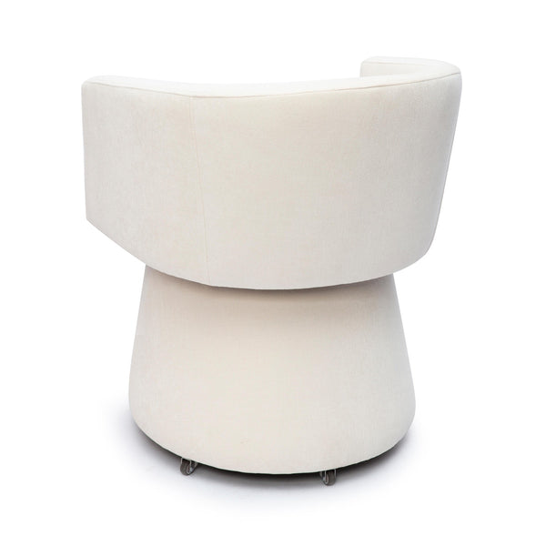 Kristen Cream Upcycled Chenille Rolling Desk Chair Model: TOV-H69159