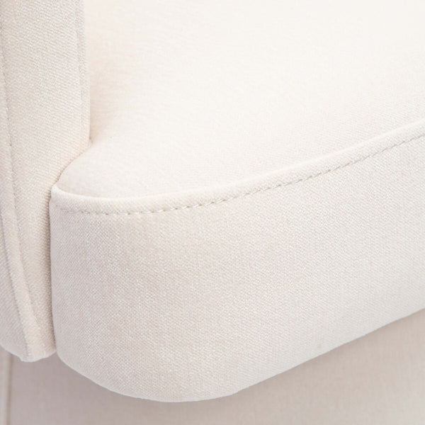 Kristen Cream Upcycled Chenille Rolling Desk Chair Model: TOV-H69159