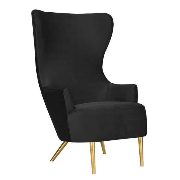 Julia Black Velvet Wingback Chair By Inspire Me! Home Decor Model: TOV-IHS44150