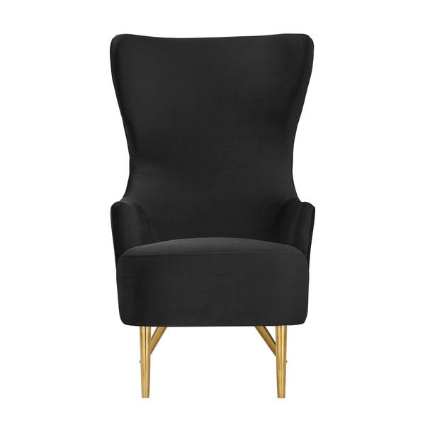 Julia Black Velvet Wingback Chair By Inspire Me! Home Decor Model: TOV-IHS44150