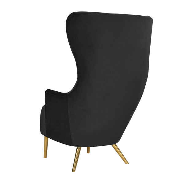 Julia Black Velvet Wingback Chair By Inspire Me! Home Decor Model: TOV-IHS44150