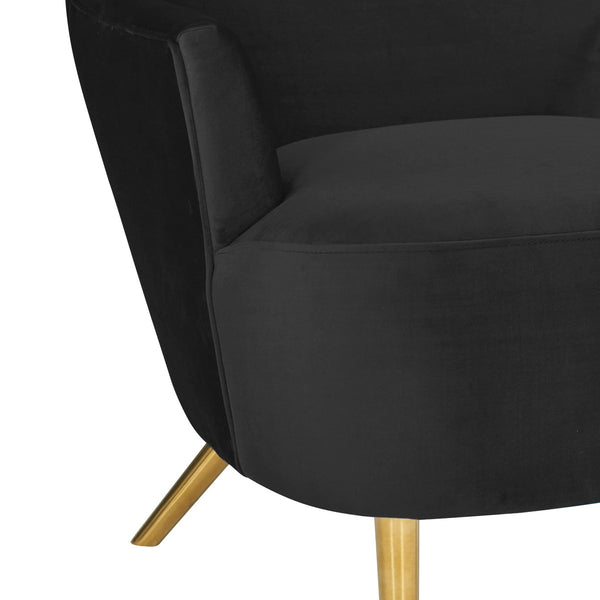 Julia Black Velvet Wingback Chair By Inspire Me! Home Decor Model: TOV-IHS44150