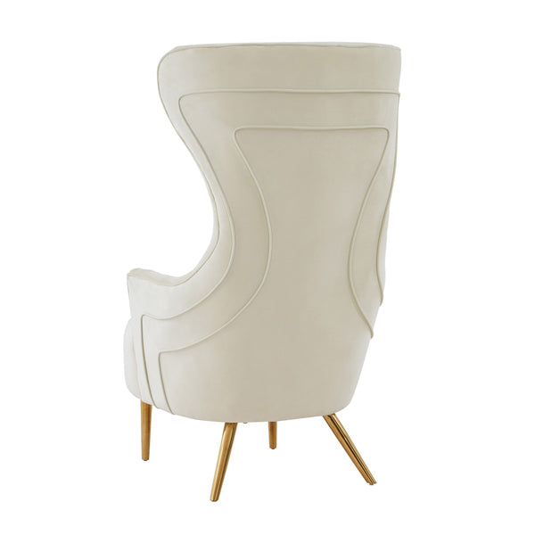 Jezebel Cream Velvet Wingback Chair by Inspire Me! Home Décor Model: TOV-IHS68205