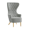 Jezebel Grey Velvet Wingback Chair by Inspire Me! Home Decor Model: TOV-IHS68207