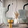 Jezebel Grey Velvet Wingback Chair by Inspire Me! Home Decor Model: TOV-IHS68207