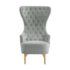 Jezebel Grey Velvet Wingback Chair by Inspire Me! Home Decor Model: TOV-IHS68207