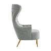 Jezebel Grey Velvet Wingback Chair by Inspire Me! Home Decor Model: TOV-IHS68207