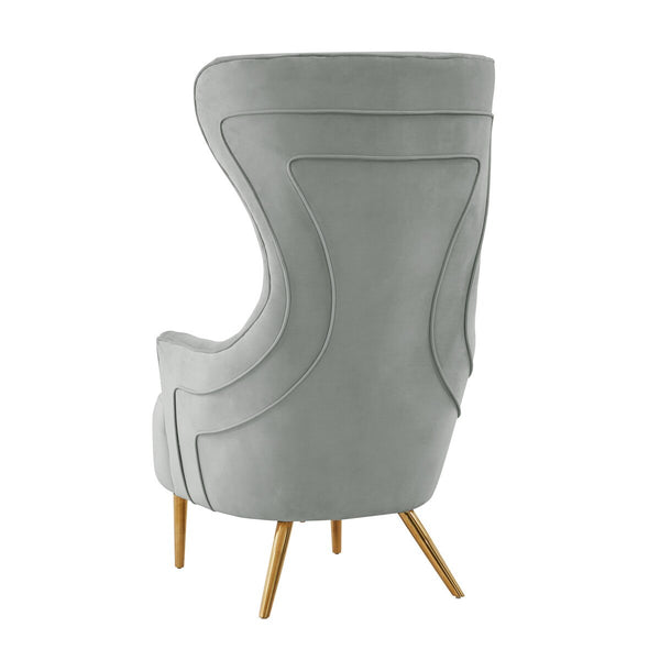 Jezebel Grey Velvet Wingback Chair by Inspire Me! Home Decor Model: TOV-IHS68207