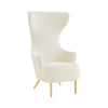 Julia Cream Velvet Channel Tufted Wingback Chair By Inspire Me! Home Decor Model: TOV-IHS68509