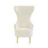 Julia Cream Velvet Channel Tufted Wingback Chair By Inspire Me! Home Decor Model: TOV-IHS68509