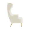 Julia Cream Velvet Channel Tufted Wingback Chair By Inspire Me! Home Decor Model: TOV-IHS68509