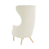 Julia Cream Velvet Channel Tufted Wingback Chair By Inspire Me! Home Decor Model: TOV-IHS68509