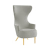 Julia Grey Velvet Channel Tufted Wingback Chair By Inspire Me! Home Decor Model: TOV-IHS68510