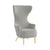 Julia Grey Velvet Channel Tufted Wingback Chair By Inspire Me! Home Decor Model: TOV-IHS68510